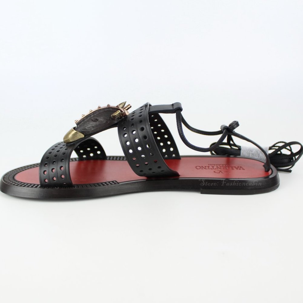 NEW VALENTINO GARAVANI RUNWAY Ankle Sandals, Black, EU 37 - Picture 9 of 14